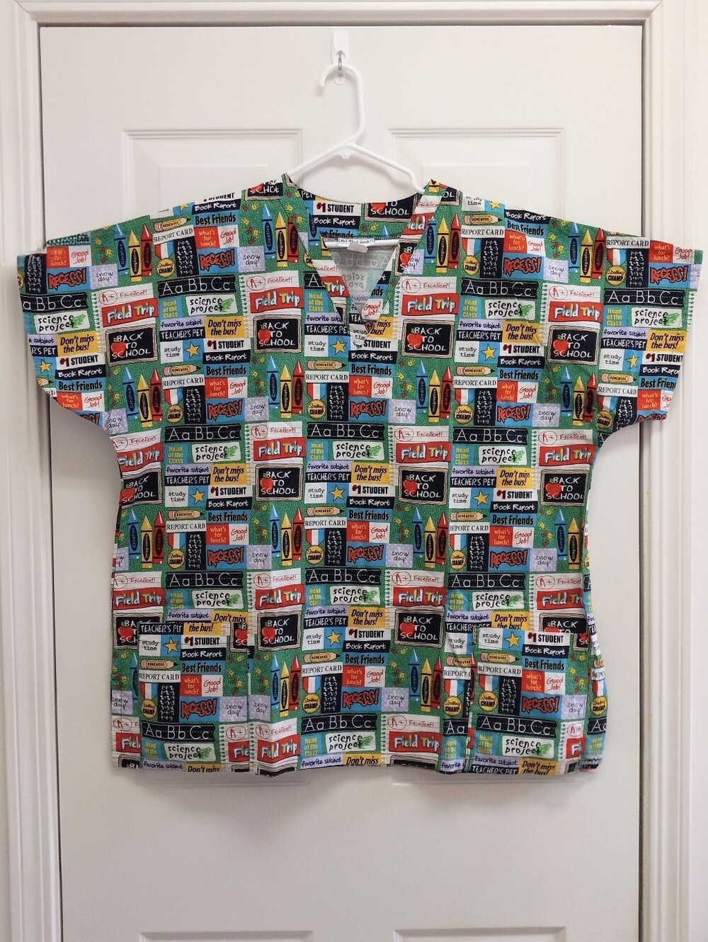 Mad About Scrubs Scrub Top Uniform Back To School Classroom Education USA 3XL